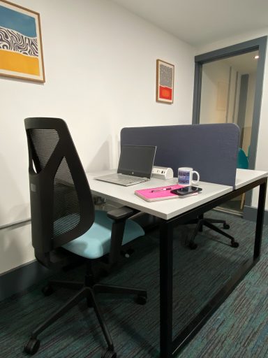 Hot desk  including chair and desk divider